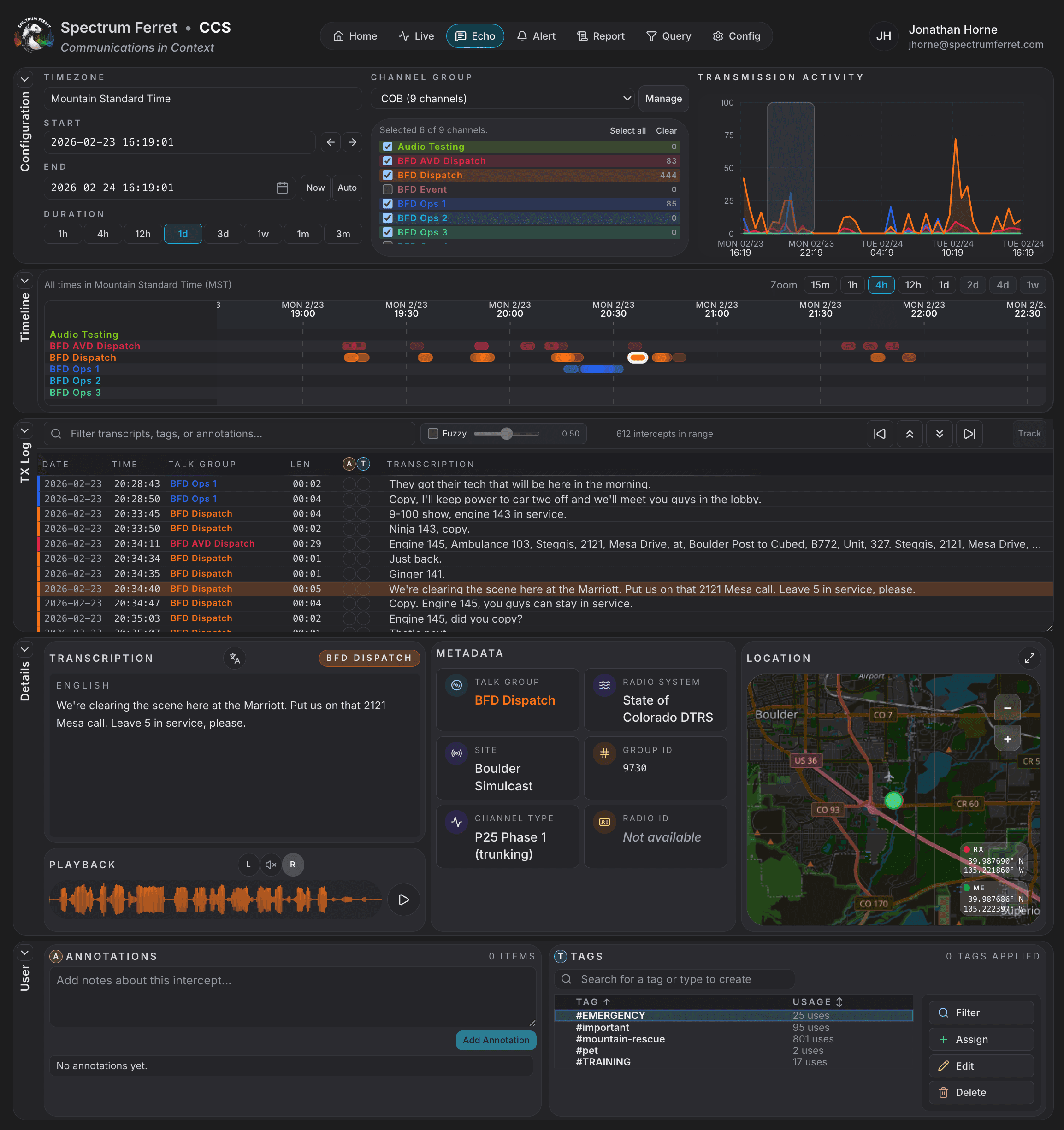 Review mode timeline interface screenshot