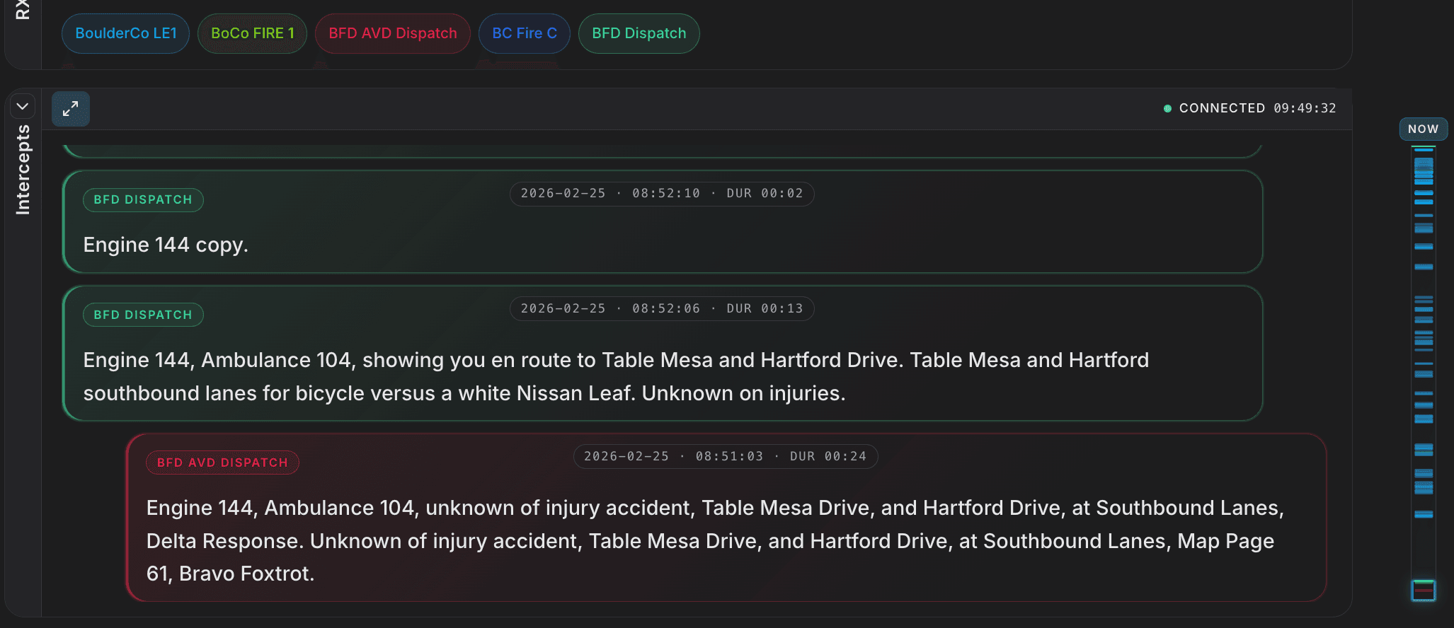 Operational radio capture across multiple channels and locations